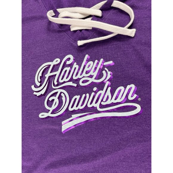Harley-Davidson® Ornamental Foiled Detail Graphic Long Sleeve Shirt Size Large - Picture 3 of 13